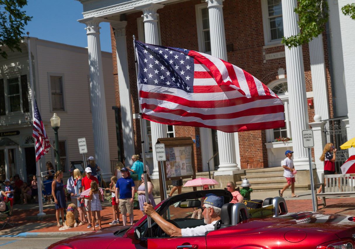 Image of July 4 parade at Village Hall, credit: Ron Esposito