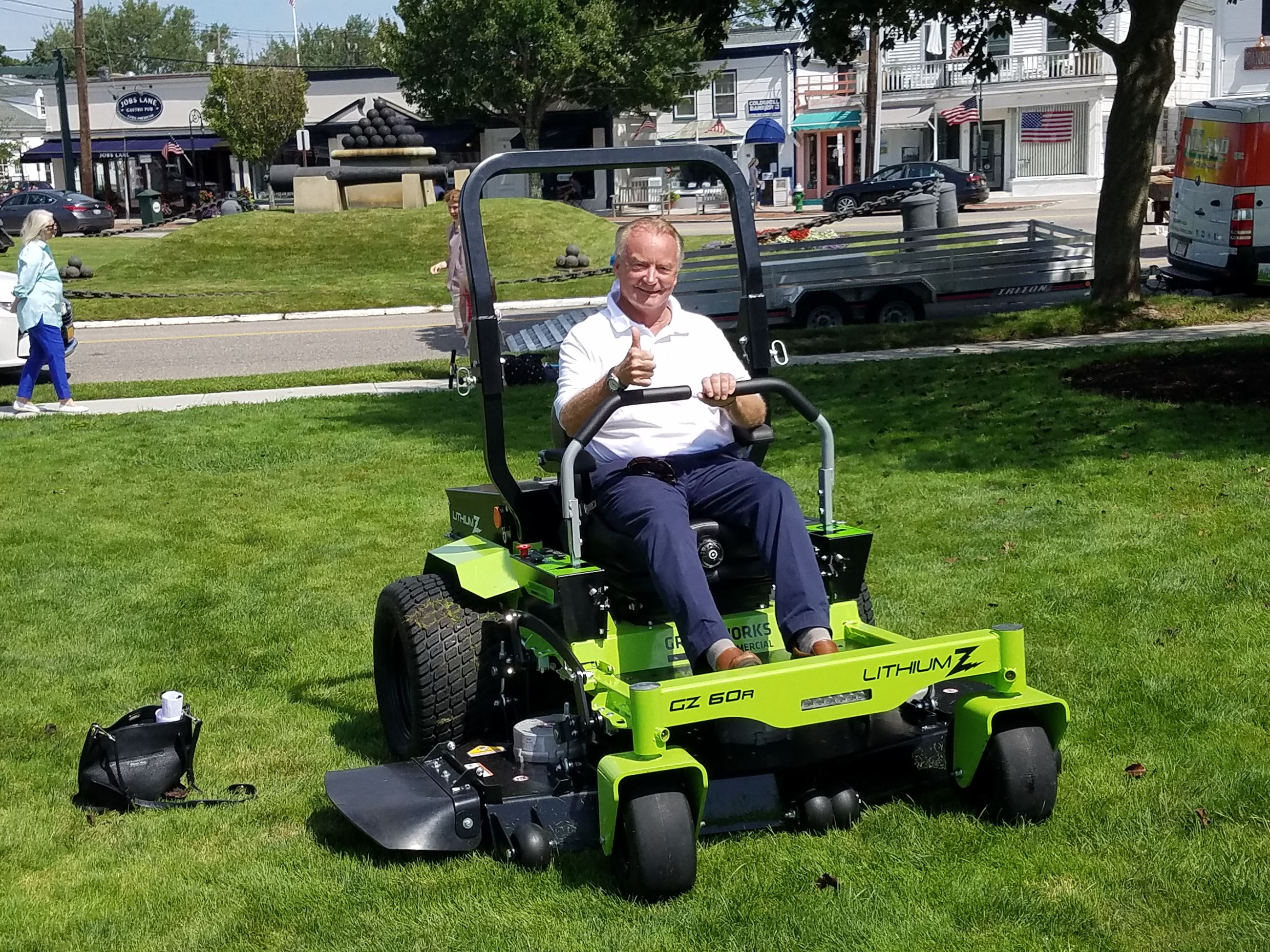 Image of electric mower demonstration
