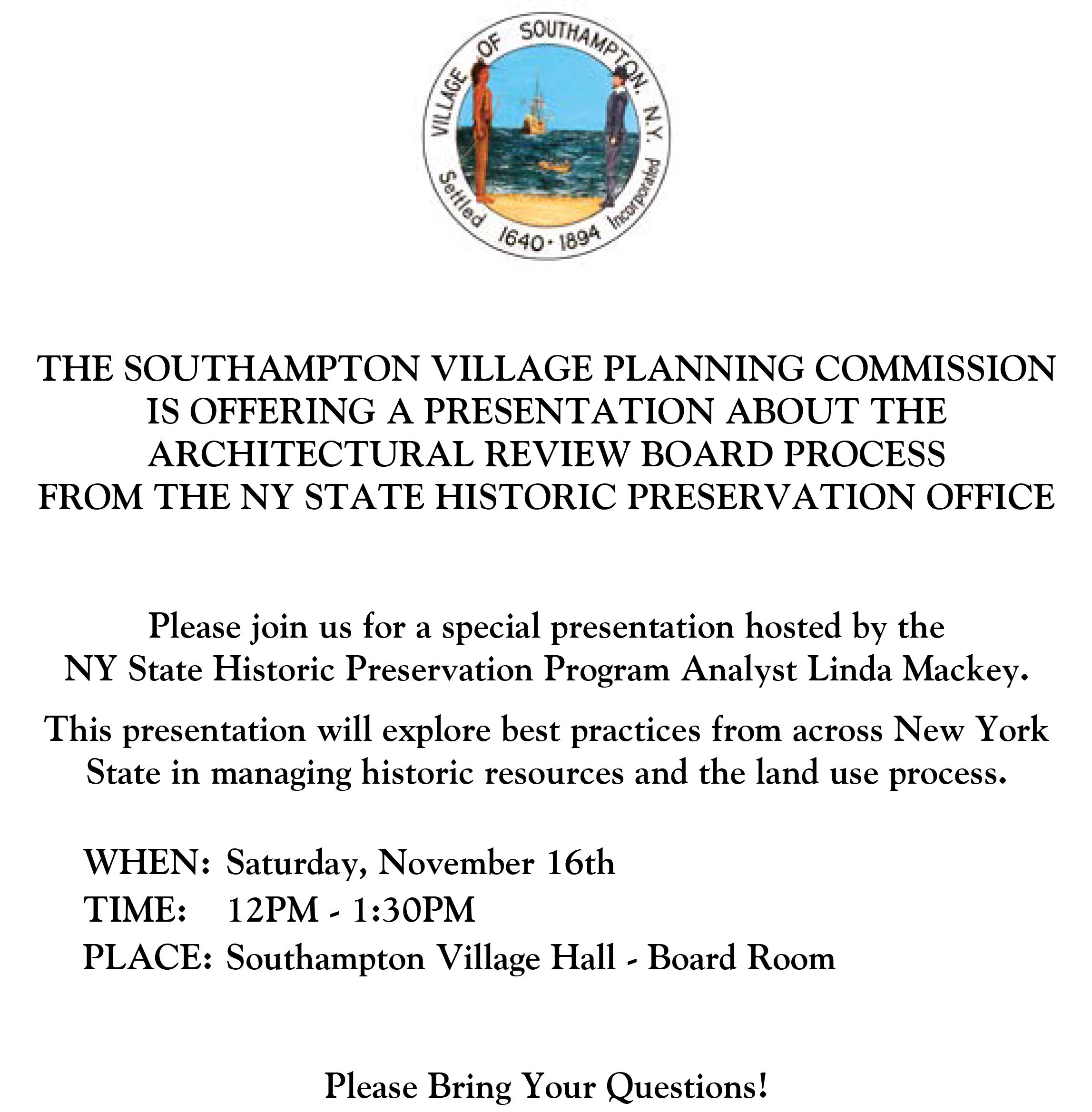 image of Planning Commision Public Presentation on ARB process